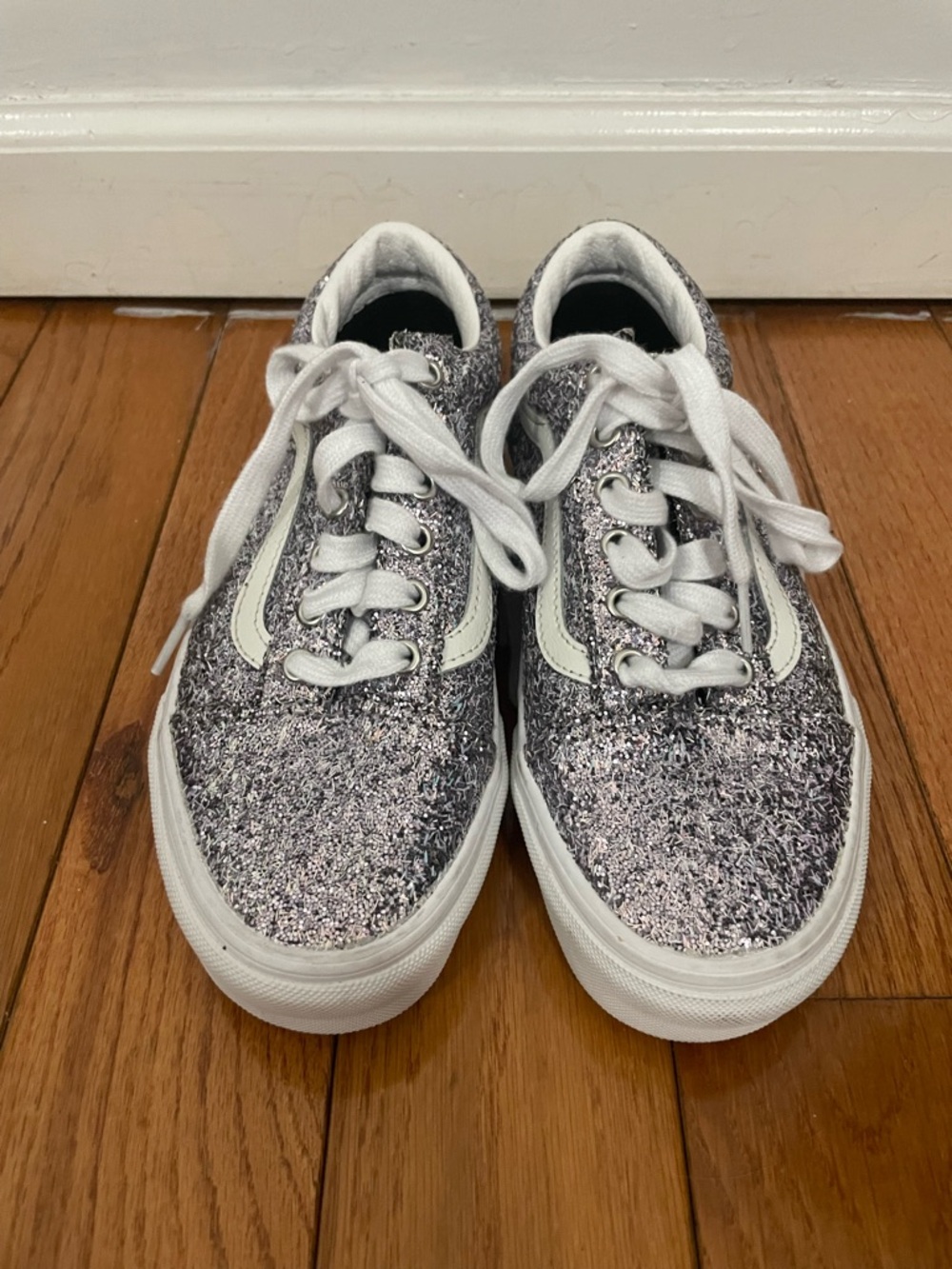 Vans Old Skool Silver Chunky Glitter Sneakers - Picture 2 of 10